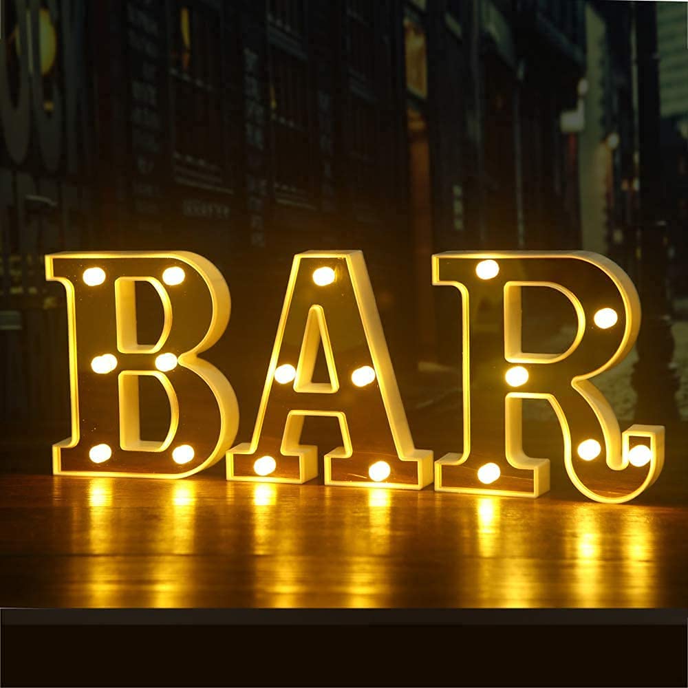 LED Golden Marquee Letter E 11 inch - Light Up Sign | Wanna Party - Image 6