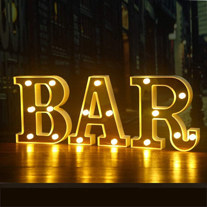 LED Golden Marquee Letter E 11 inch - Light Up Sign | Wanna Party - Image 6
