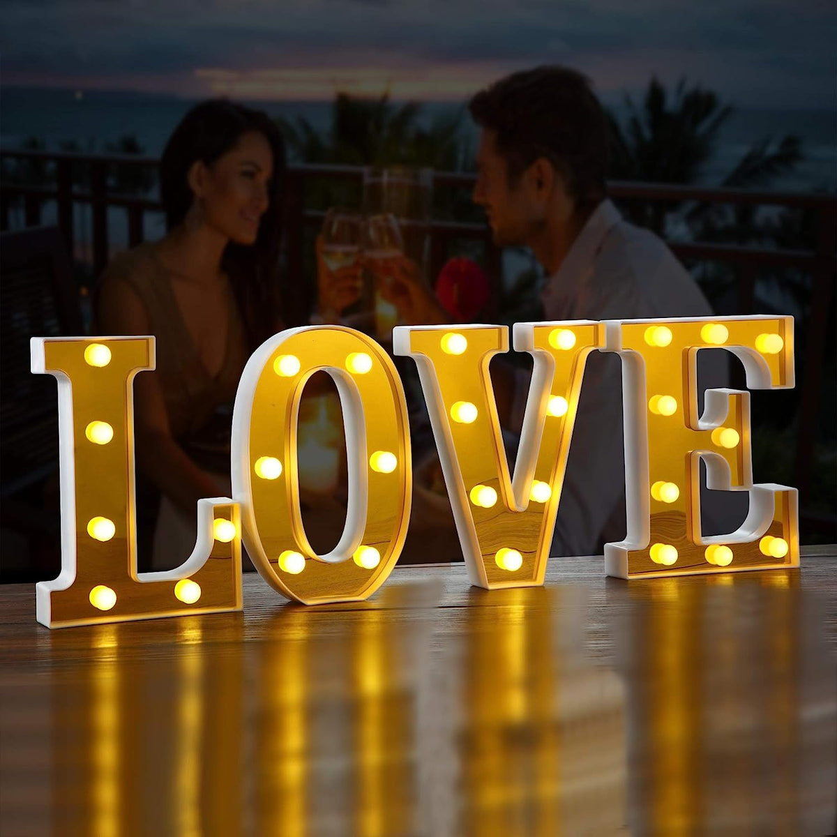 LED Golden Marquee Letter E 11 inch - Light Up Sign | Wanna Party - Image 4