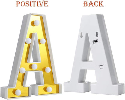 LED Golden Marquee Letter A 11 inch - Light Up Sign | Wanna Party - Image 4