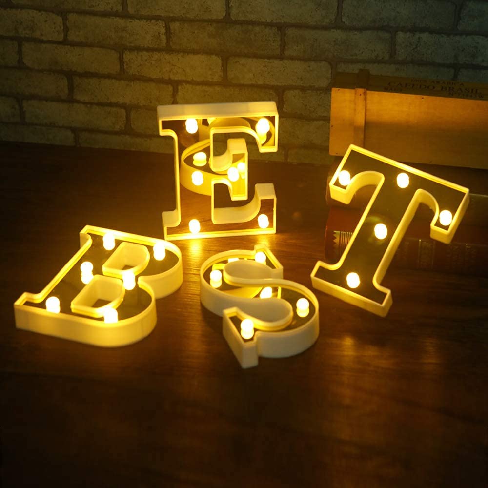 LED Golden Marquee Letter E 11 inch - Light Up Sign | Wanna Party - Image 7