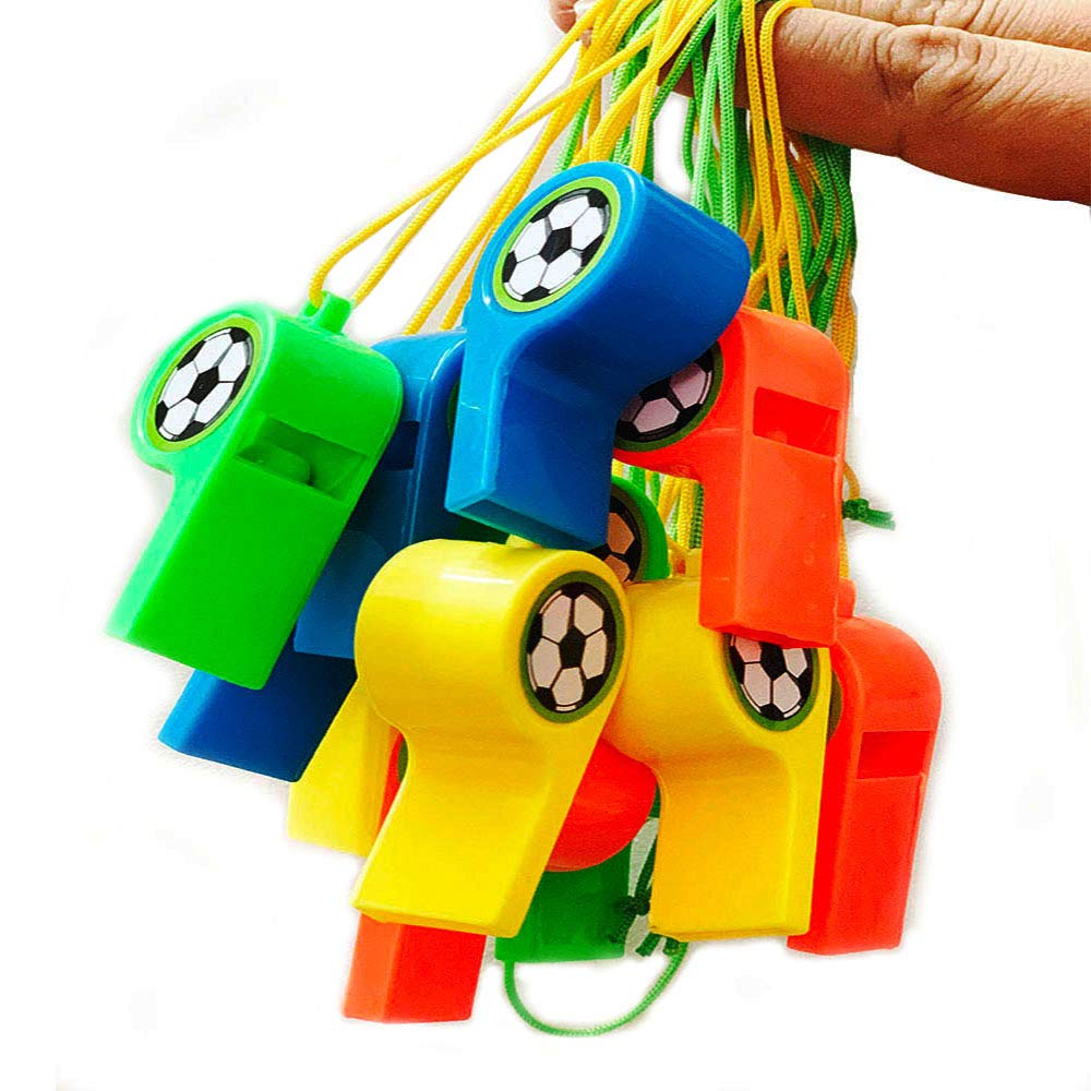 "Football Whistle Favors 12PC for Return Gifts Khoi Bag Loot Bag | Wanna Party" - Image 1