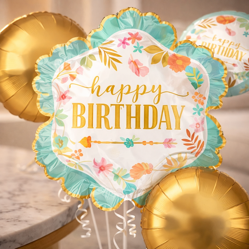 Boho Chic Floral Happy Birthday Set Of 5