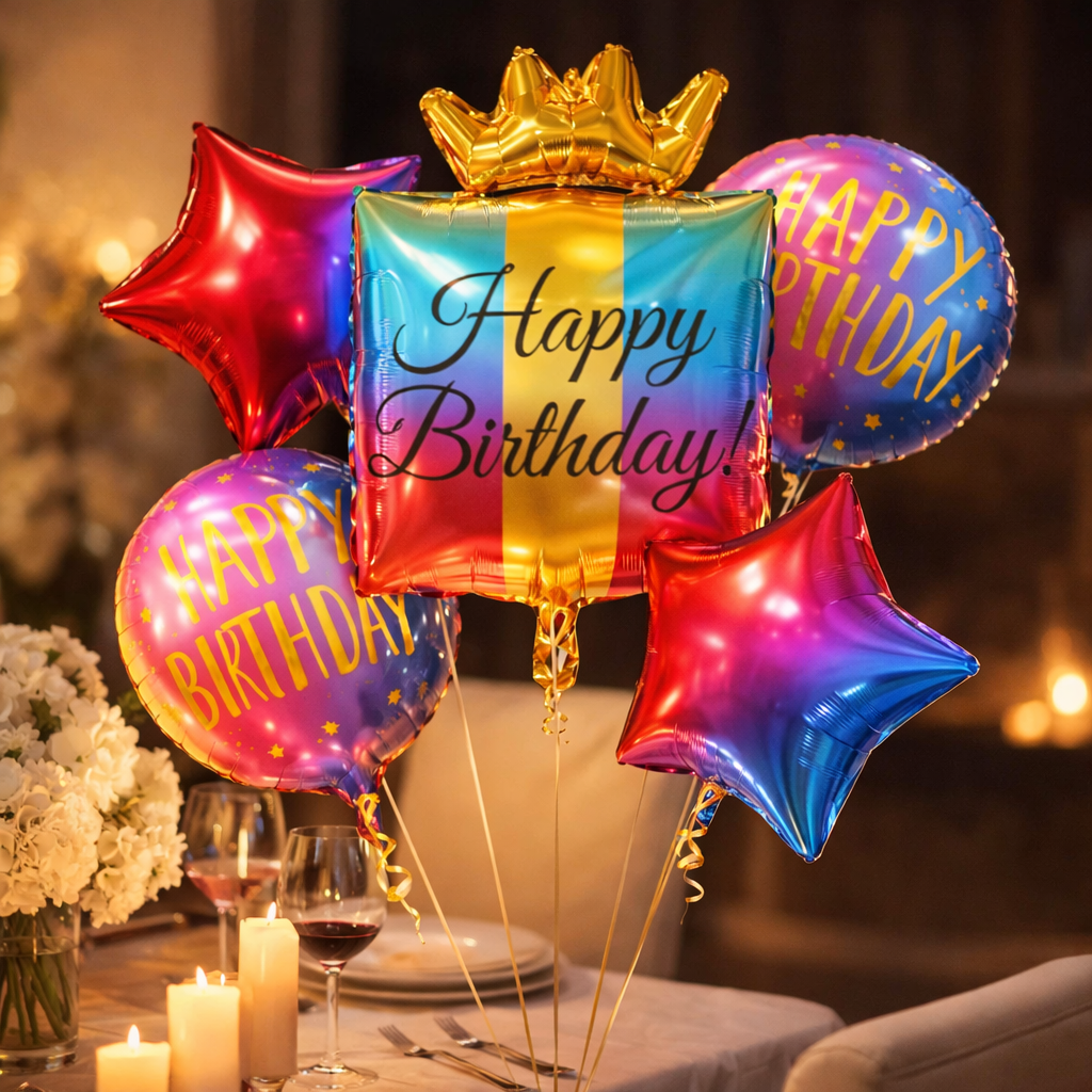 Happy Birthday Multicolor - Set of 7