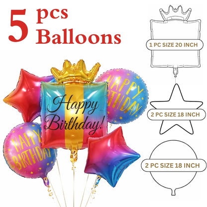 Happy Birthday Multicolor - Set of 7