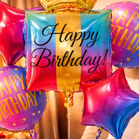 Happy Birthday Multicolor - Set of 7