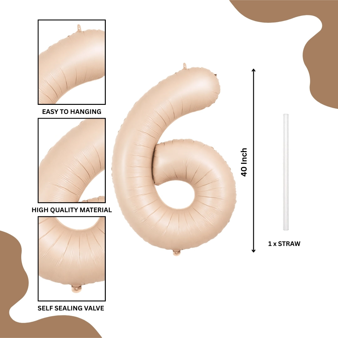 40" Apricot Super Shape No.6 Balloon-1PC