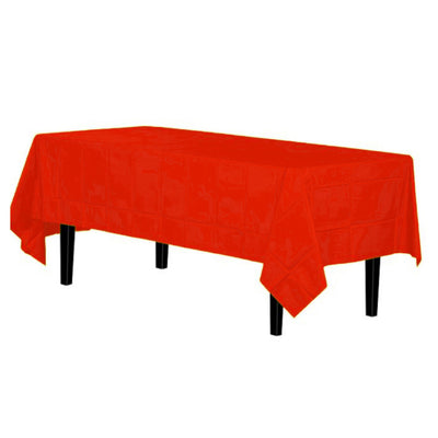 Red Vinyl Tablecover 54" x 108" for Party Decor - 1PC - Wanna Party - front view