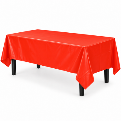 Red Vinyl Tablecover 54" x 108" for Party Decor - 1PC