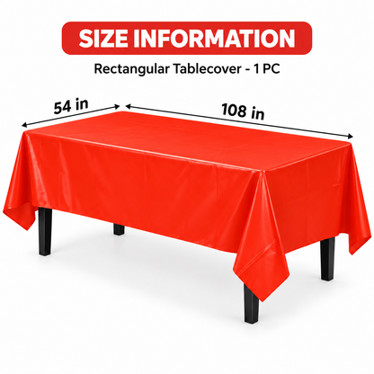 Red Vinyl Tablecover 54" x 108" for Party Decor - 1PC