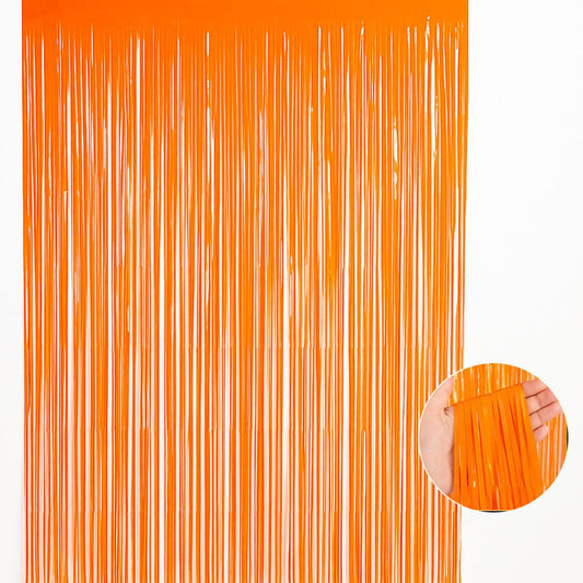 Neon Orange Foil Curtain 7FT X 3 FT