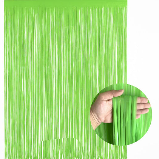 Neon Green Foil Curtain 7FT X 3 FT