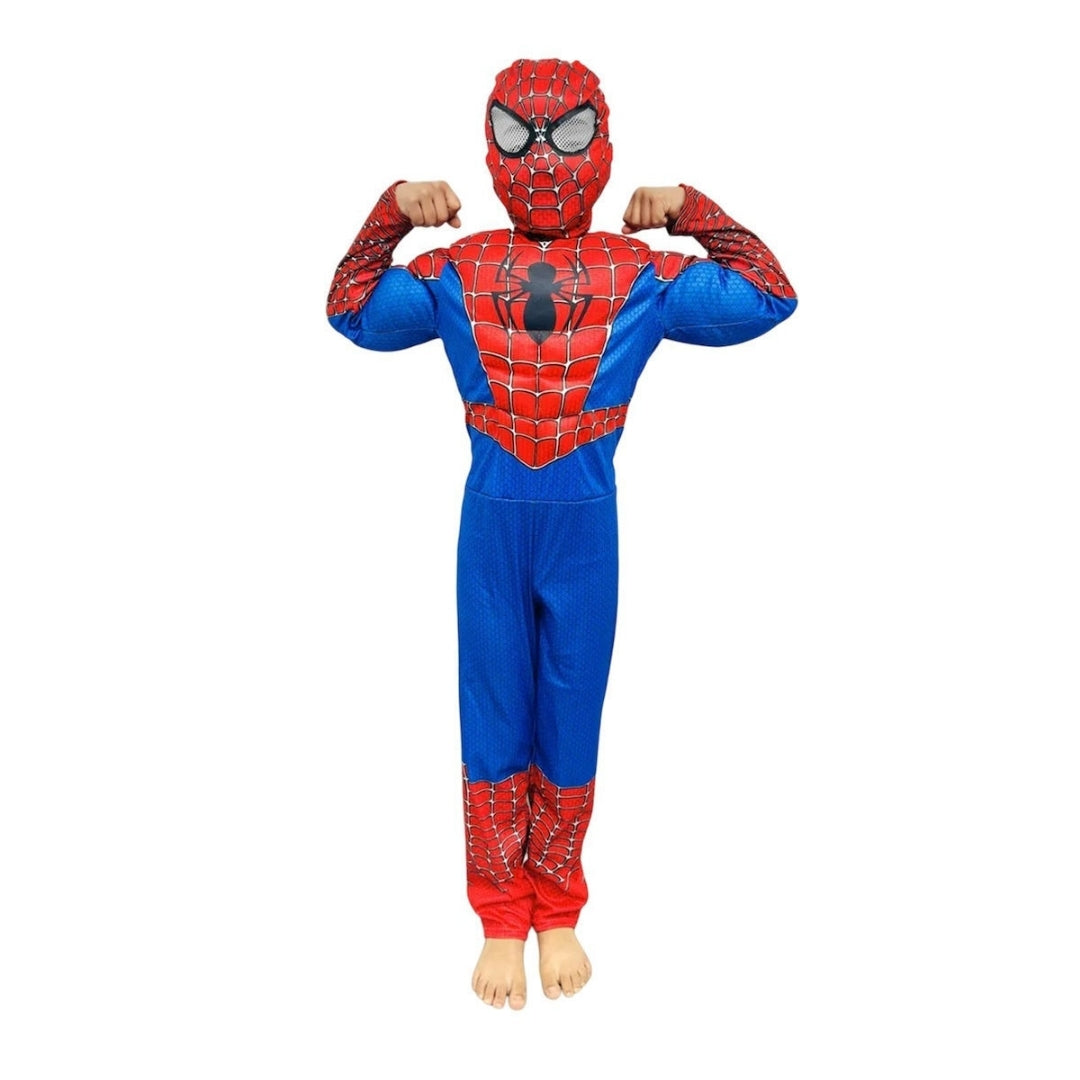 Deluxe Spiderman Muscular Costume w/Mask for Kids - Size M - Age 5 - 7 YRS