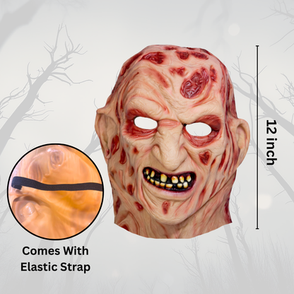 Freddy Krueger Wrinkled Face Mask for Halloween/ Theme Party -1PC