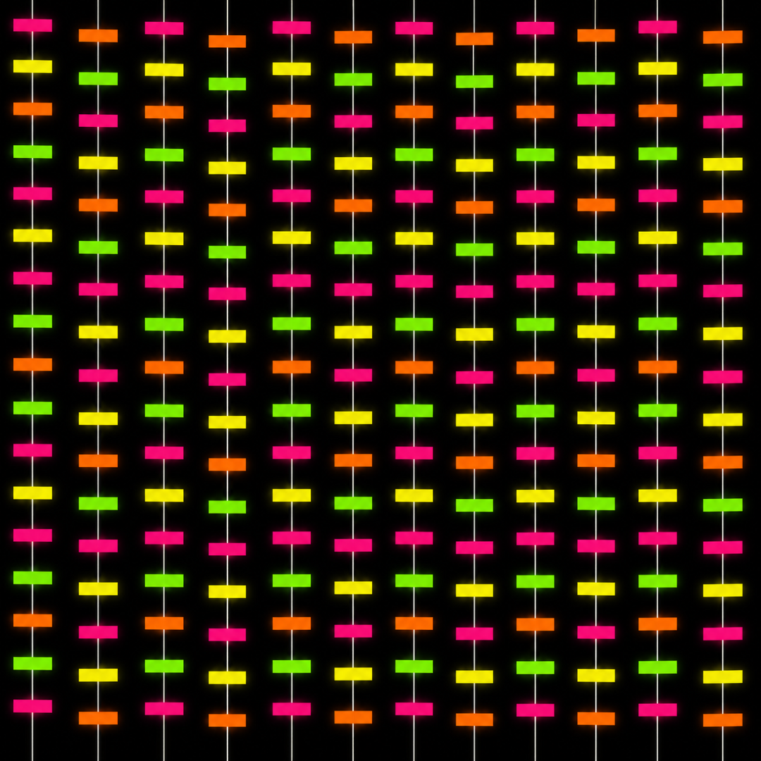 UV Glow Stripe Garland - Glow In The Dark - Over 5 - Wanna Party - front