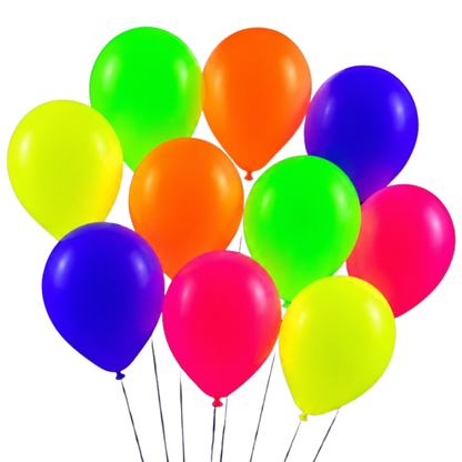 UV Glow In The Dark Helium Quality Balloons 12" - Pack of 10 - Wanna Party - side