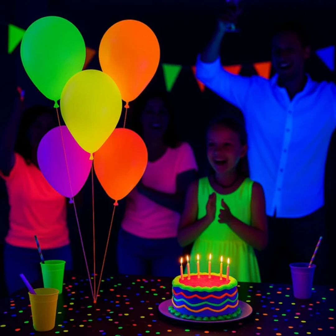UV Glow In The Dark Helium Quality Balloons 12" - Pack of 10 - Wanna Party - lifestyle