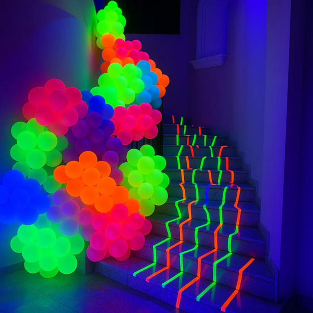 UV Glow In The Dark Helium Quality Balloons 12" - Pack of 10 - Wanna Party - alt