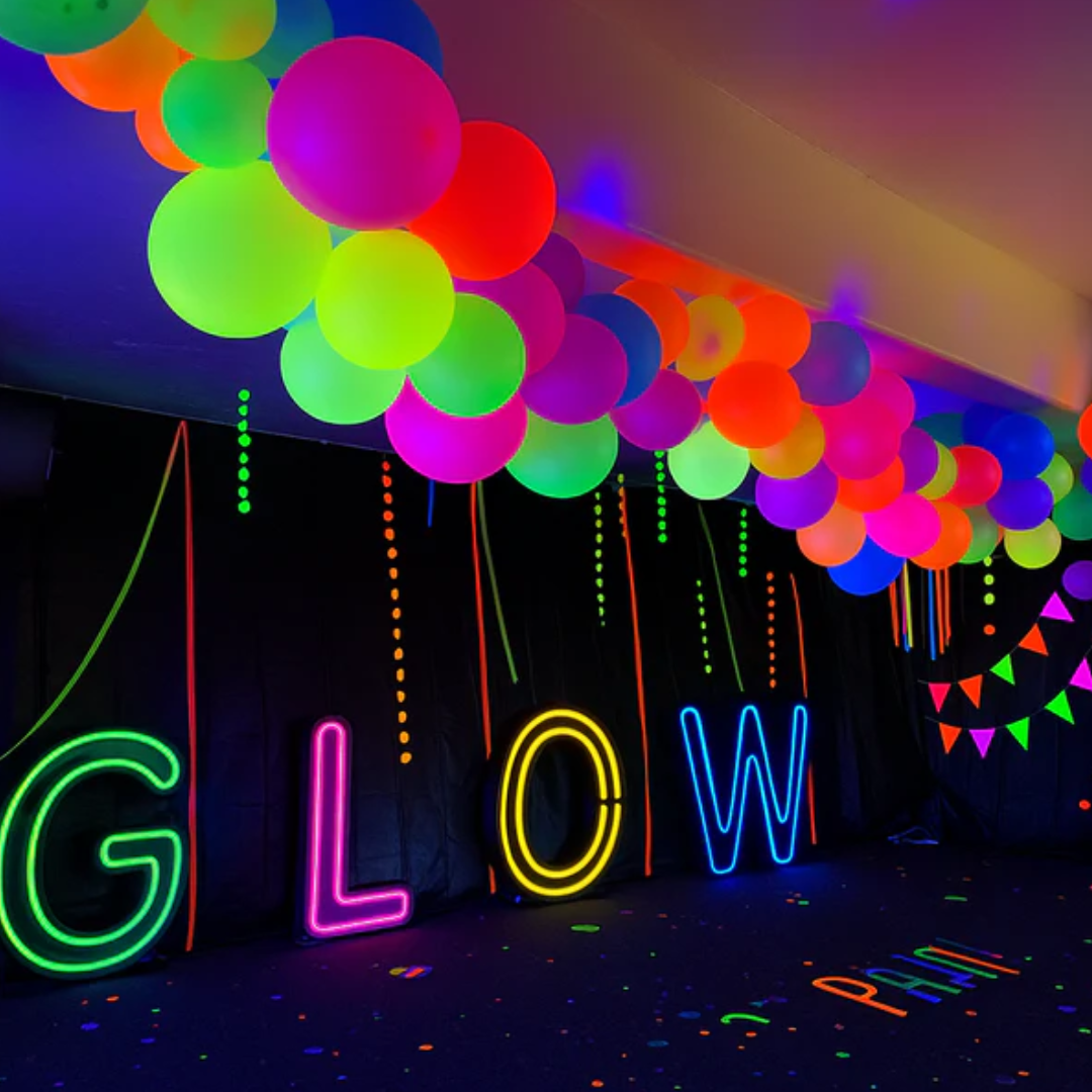 UV Glow In The Dark Helium Quality Balloons 12" - Pack of 10 - Wanna Party - decor