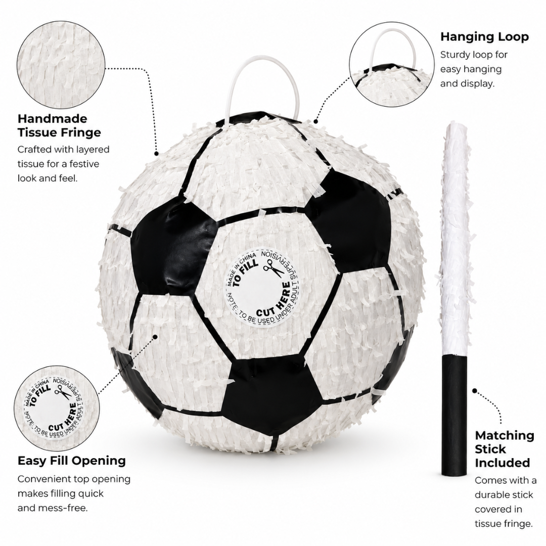 Football Soccer Shapes Pinata - Sports Party Game | Wanna Party