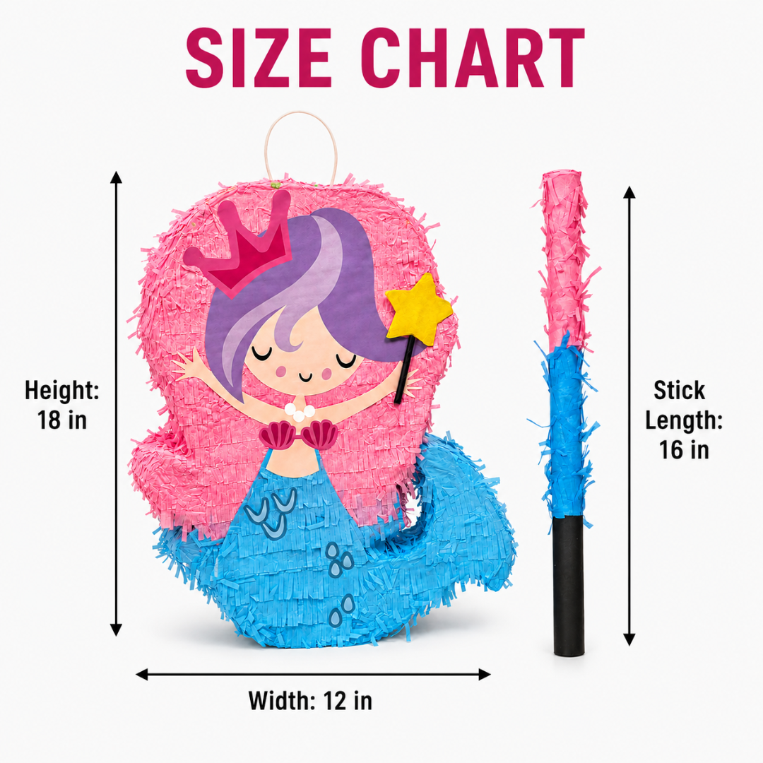 Mermaid Tail Shaped Pinata/Khoi Bag for Fun Birthday Activity - 1PC