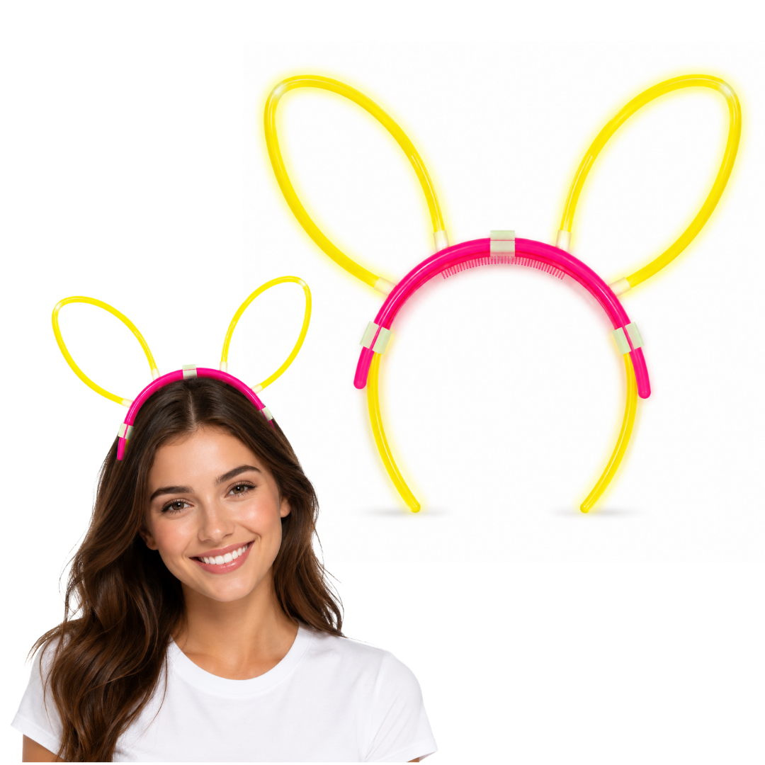 Glow In The Dark Bunny Headband Glow in The Dark Headband Rabbit ... - Wanna Party - closeup