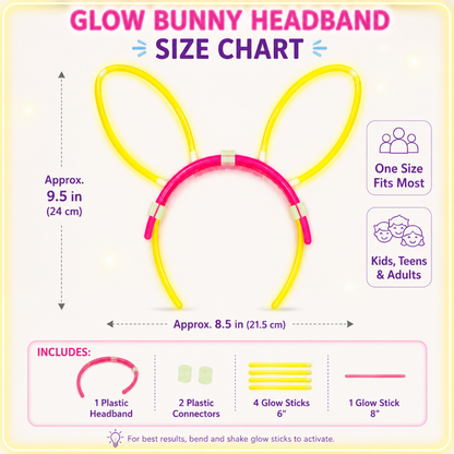 Glow In The Dark Bunny Headband Glow in The Dark Headband Rabbit ... - Wanna Party - packaging