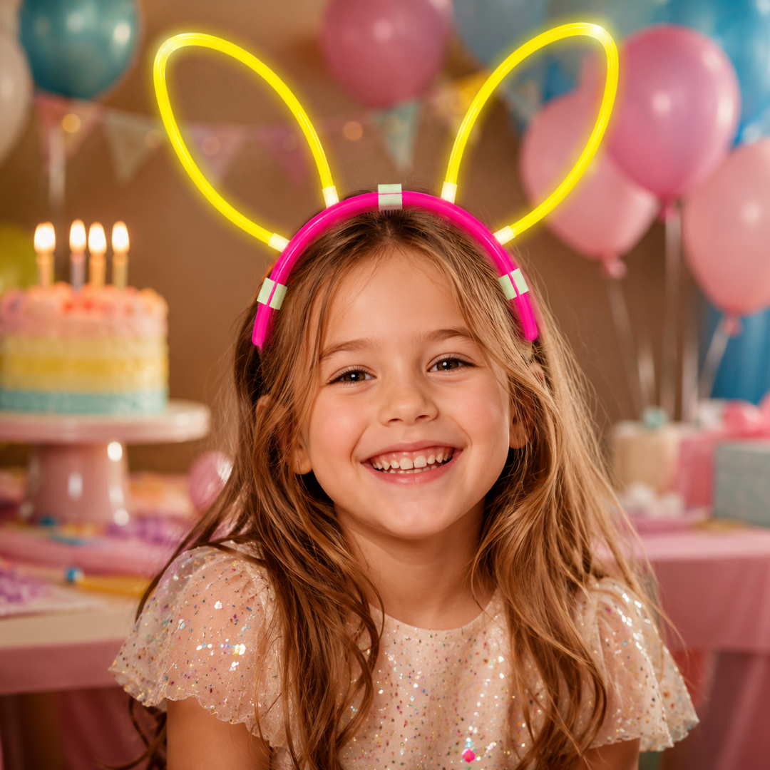 Glow In The Dark Bunny Headband Glow in The Dark Headband Rabbit ... - Wanna Party - alt