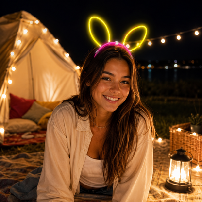 Glow In The Dark Bunny Headband Glow in The Dark Headband Rabbit ... - Wanna Party - flat