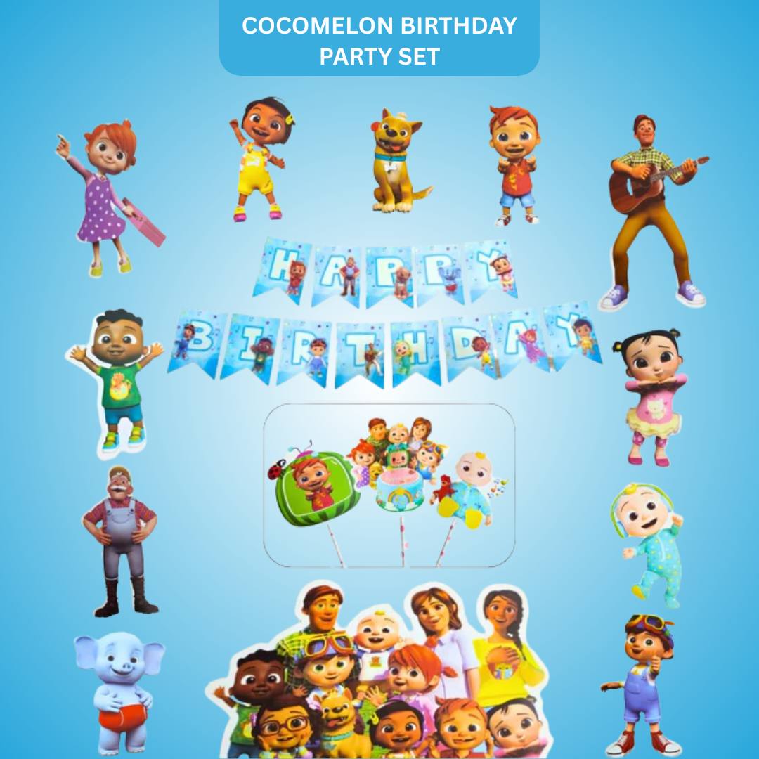 Cocomelon Birthday Party Set - 16PC - Wanna Party - front