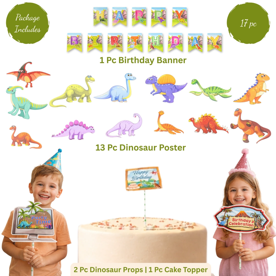 Dinosaur Birthday Party Set -  17PC