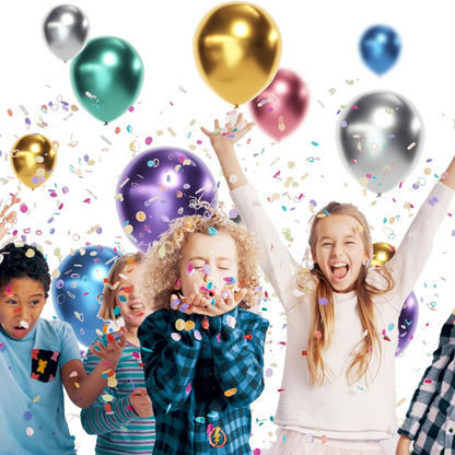 Multicolor Chrome Latex Balloons 10 inches - Pack of 50