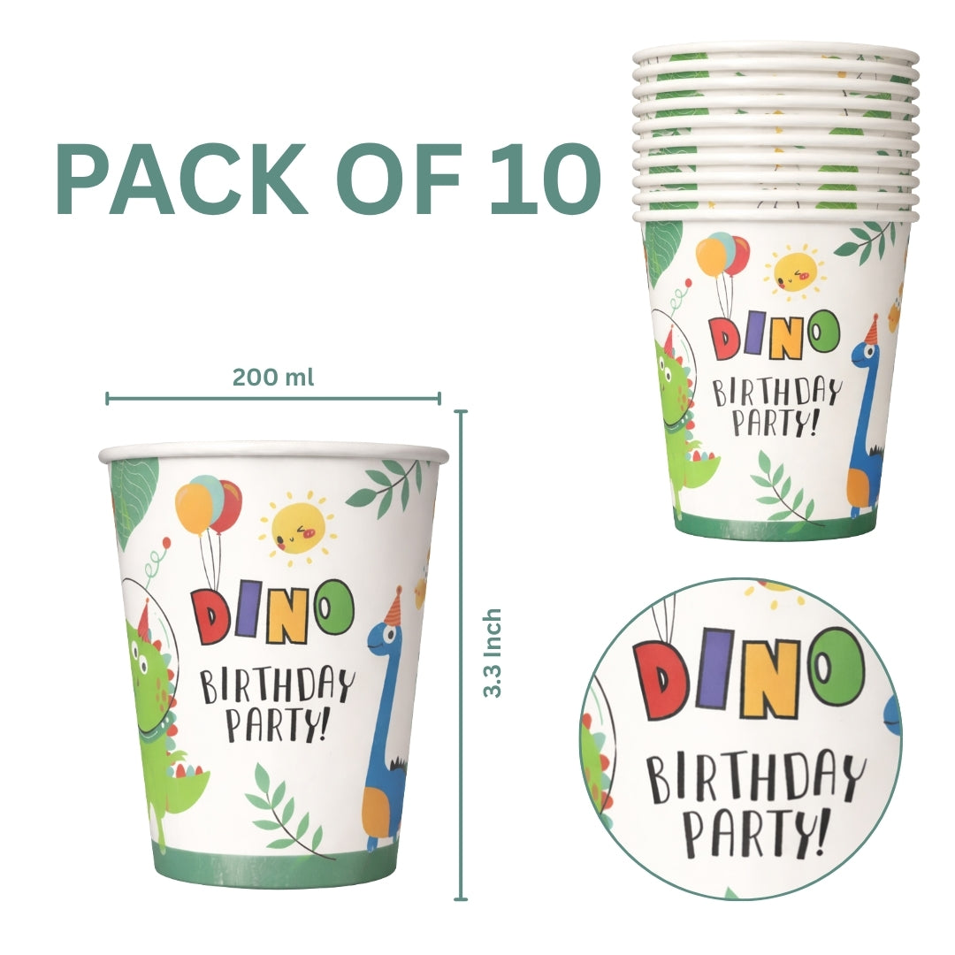 Dinosaur Birthday Paper Cups - 10PC