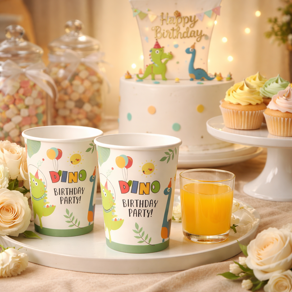 Dinosaur Birthday Paper Cups - 10PC