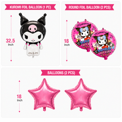 Kuromi Themed Birthday Balloon Set  - 5PC