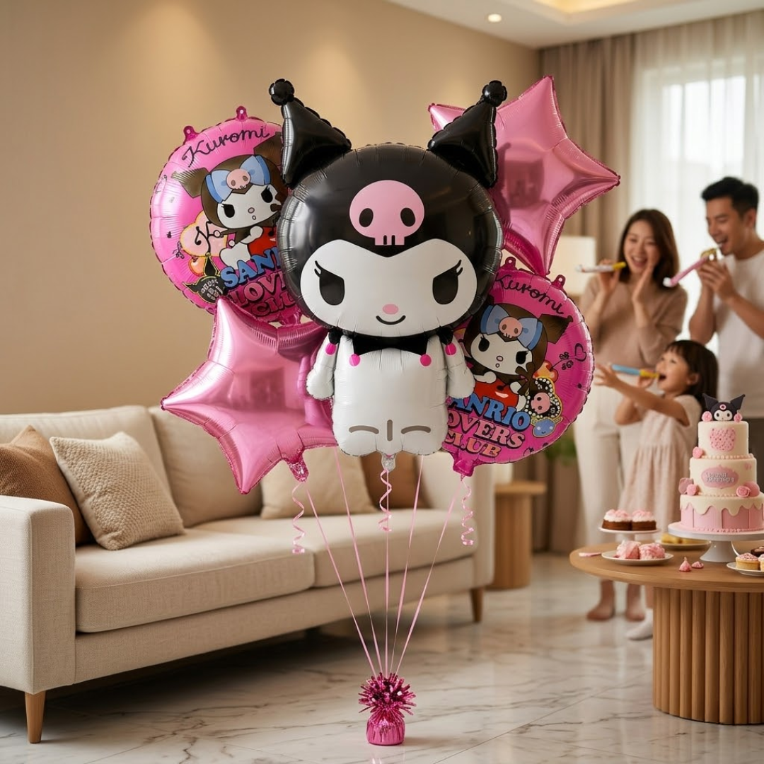 Kuromi Themed Birthday Balloon Set  - 5PC