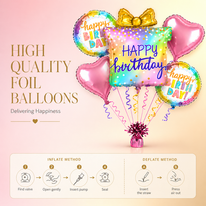 Happy Birthday Colorful Gift Box Set - 5PC