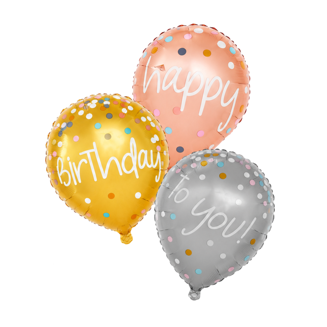 Triple Balloon Happy Birthday Balloon Set - 5PC - Wanna Party - packaging