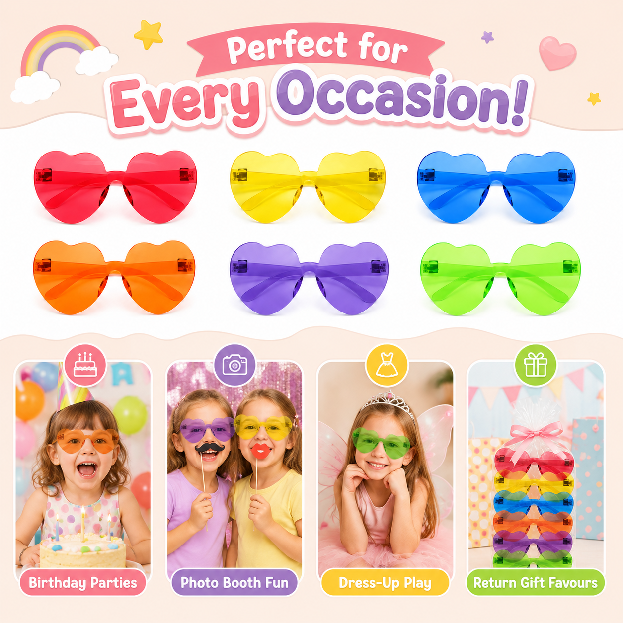 Bachelorette Party Fun Candy Heart Shades - 6PC