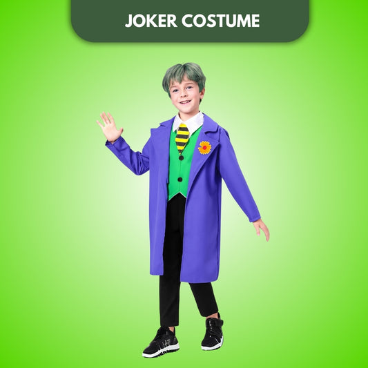 Dark Knight Deluxe Joker Costume w/ Doctor Coat, Pants & Vest for Kids - Size L - Age 8 to 10 Years