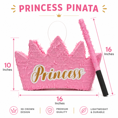 3D Princess Crown Shaped Cake Pinata