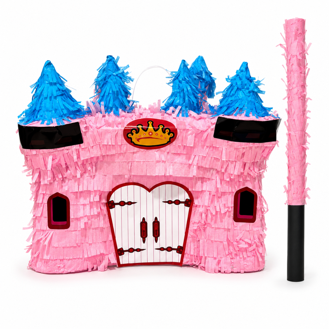 3D Castle Shaped Pink Princess Cake Pinata