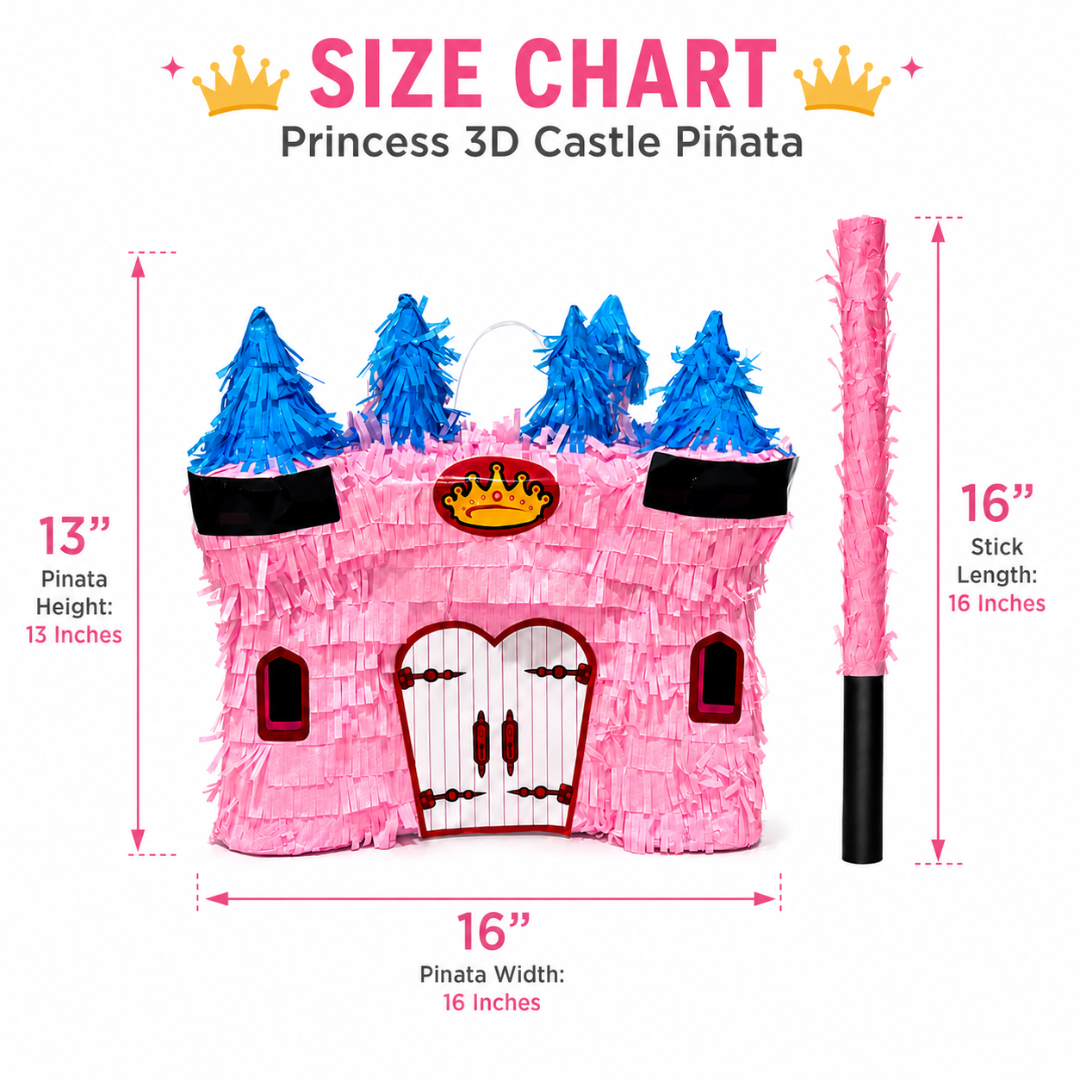 3D Castle Shaped Pink Princess Cake Pinata