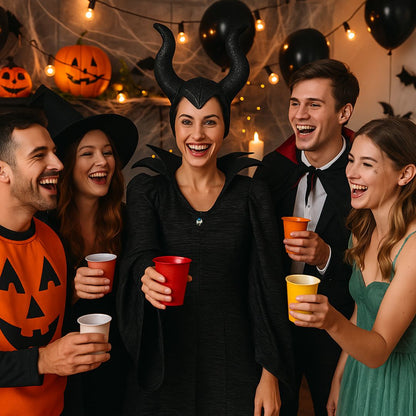 Maleficient Adult Costume with Glittery Headband