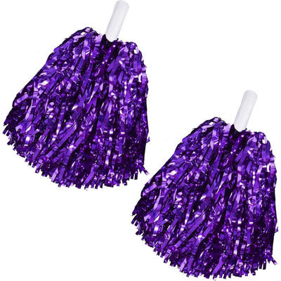 Cheerleaders Purple Pom Pom - 1PC - Wanna Party - front