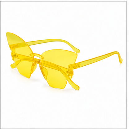 Butterfly Themed Multicolor Rimless Sunglases for Kids & Adults - 4PC
