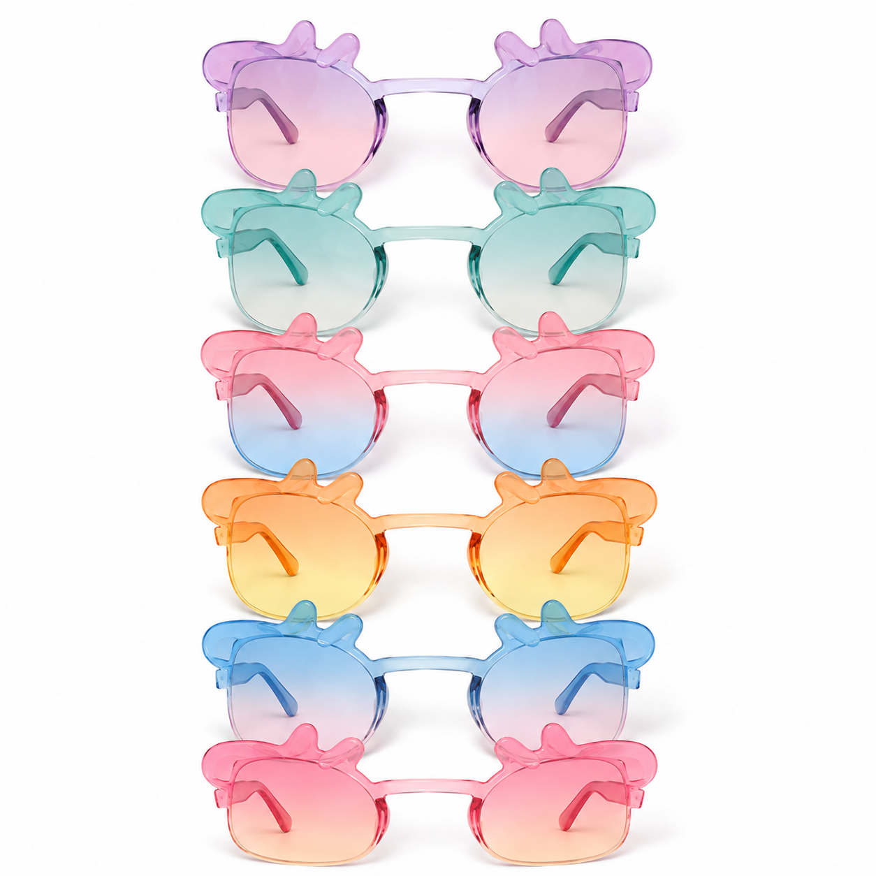 Peppa Pig Themed Multicolor Rimless Sunglasses for Kids - 6PC