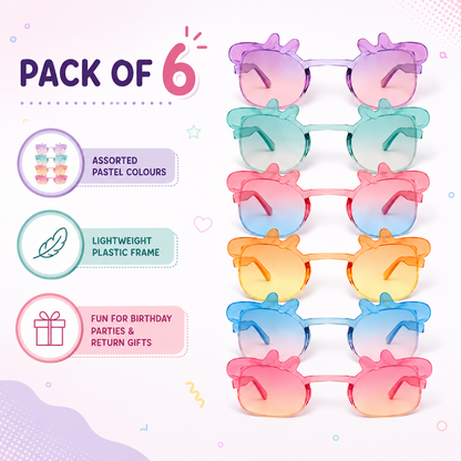 Peppa Pig Themed Multicolor Rimless Sunglasses for Kids - 6PC