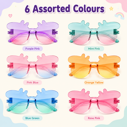 Peppa Pig Themed Multicolor Rimless Sunglasses for Kids - 6PC