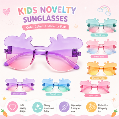 Peppa Pig Themed Multicolor Rimless Sunglasses for Kids - 6PC